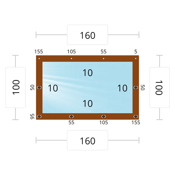 Мягкое окно 160x100 см, для веранды, беседки